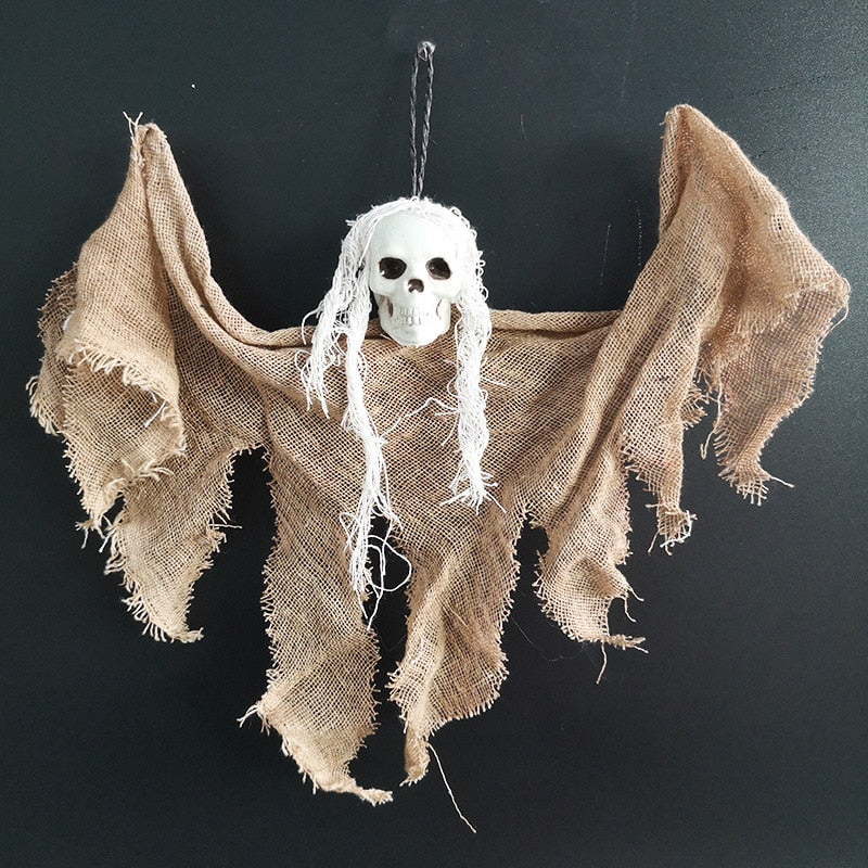 Halloween Hanging Skull Head Ghost Haunted House Escape Horror Props Ornament Halloween Party Decorations for Home Terror Scary