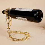 Creative Suspended Metal Iron Chain Red Wine Rack Retro Bar Cabinet Display Stand Shelf Home Decorations Wine Bottle Holder