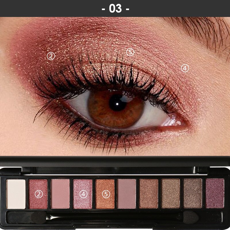 Focallure 10Pcs Makeup Palette Natural Eye Makeup Light Eye Shadow Makeup Shimmer Matte Eyeshadow Palette TSLM1