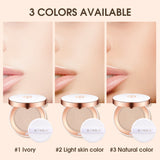 Face Setting Powder Cushion Compact Powder Oil-Control 3 Colors Matte Smooth Finish Concealer Makeup Pressed Powder