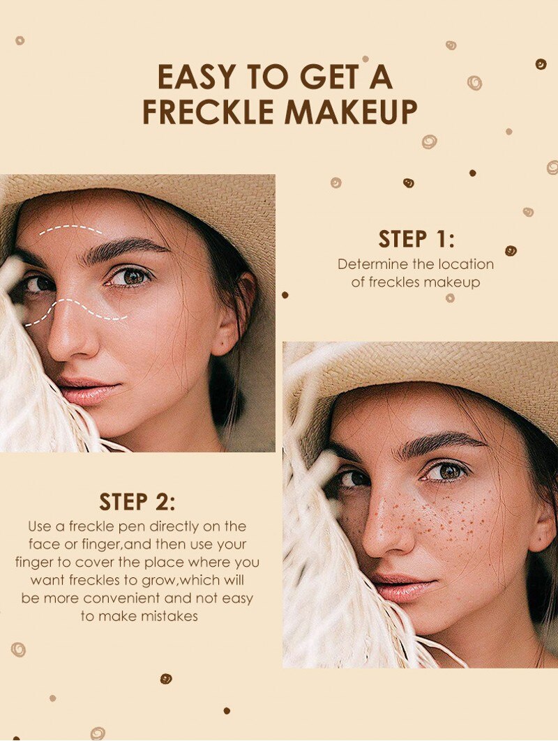 Lifelike Freckle Pen Natural Brown Waterproof Long Lasting Soft Dot Spot Freckles Pencil Party Women Face Makeup Cosmetic 1PCS