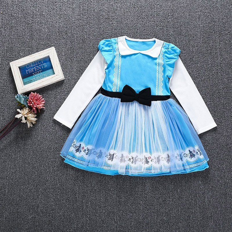 Baby Girls Snow Queen 2 Elsa Anna Sofia Casual Dress Kids Carnival Birthday Party Costume Children Elza Snow White Clothes