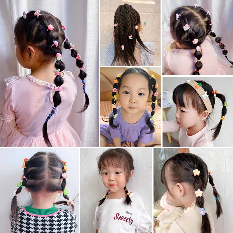 10PCS/Set Girls Cute Hair bands Elastic Rubber Band Headwear Hair Accessories Kids Cartoon Animals Headband Ornaments Gift