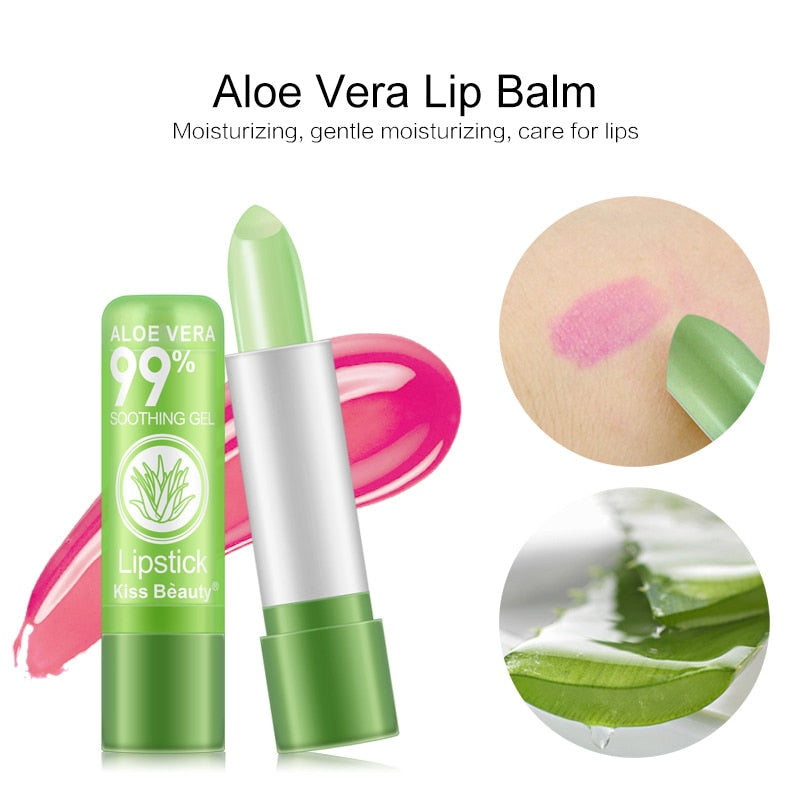 Kiss beauty Aloe Vera Color Changing Lipstick Moisturizing Long Lasting Nourish Makeup Lip TSLM1