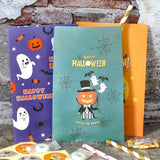 12/24/48pcs Halloween Paper Candy Box Packaging Bag Pumpkin Ghost Favor Gift Box Bag Sticker Set For Halloween Party Decoration