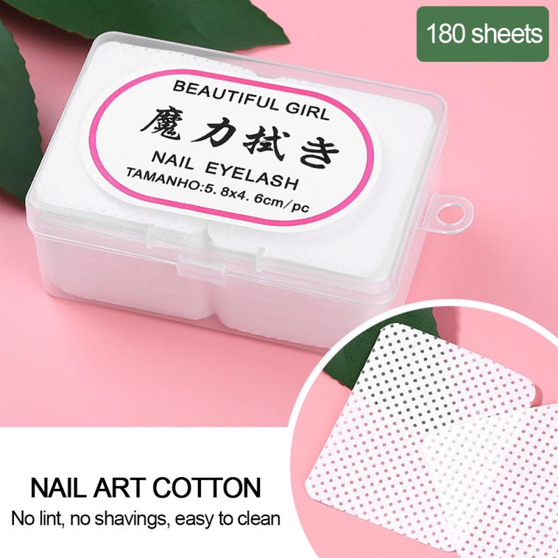 180pcs/set Disposable Soft Lint-Free Nail Polish Remover Cotton Pads Makeup Cleaner Wipes Cotton Pads Makeup/Nail Polish Remover