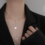 Tassel Round Tag Necklace Geometric Choker Shiny Wafer Pendants For Women Wedding Fine Jewelry NK100