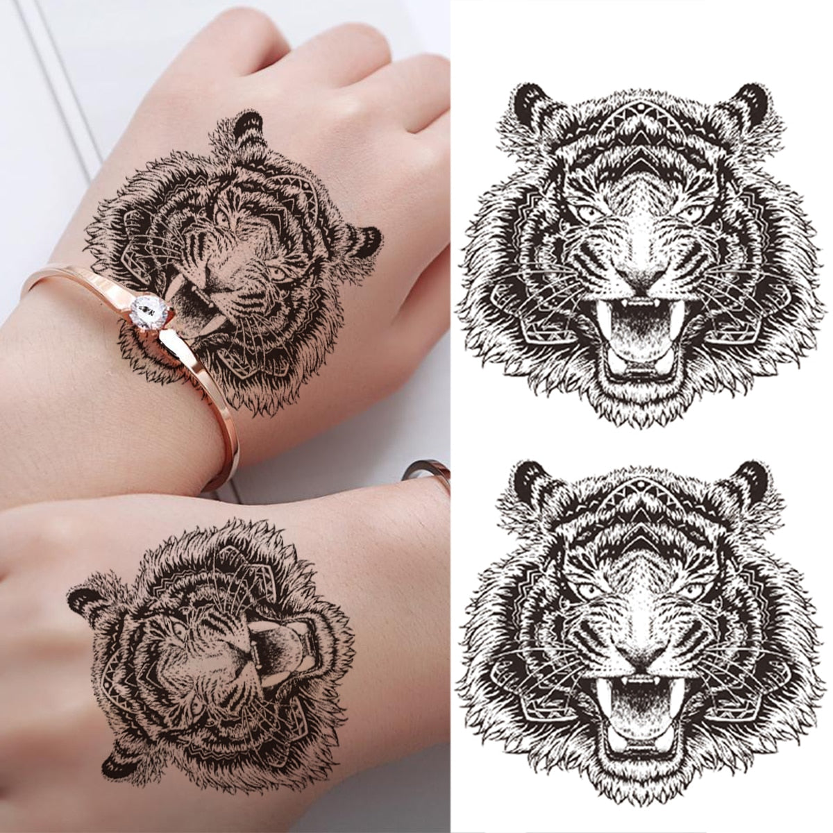 Halloween Demon Clown Temporary Tattoos For Men Women Adult Realistic Fake Astronaut Flower Tattoo Sticker Party Washable Tatoos