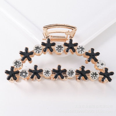 Hair Claw Clip Clamp For Women Girl Flower Floral Rhinestone Pearl Korean Handmade Fashion Head Accessories Mujer Wholesale