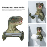 Resin Dinosaur Toilet Paper Holder WC Tissue Rack Bathroom Wall-mounted Punch-free Shelf Tissue Rack Roll Paper Hanger Rack