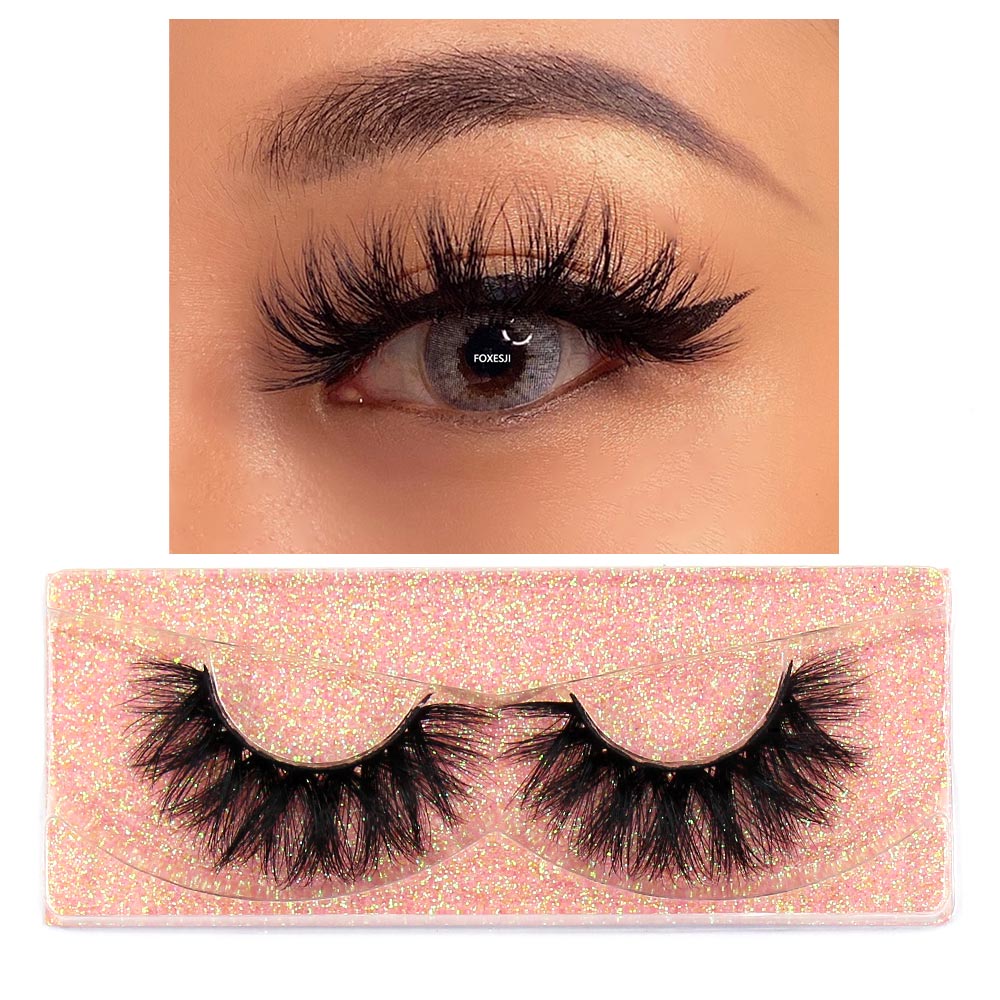 FOXESJI Eyelashes Makeup Mink Lashes 3D Fluffy Cruelty free Natural Mink Lashes Cross Volume False Eyelashes Eyelash Extension