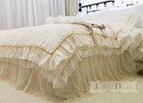 Luxury Bedding set ruffle Duvet cover set Embroidery lace yarn bed cover set bedspread Double layers bed sheet Queen bedding set