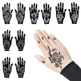 1 Pair Temporary Hand Body Tattoo  Art Sticker Professional Waterproof  Henna Stencil Template Flower Tattoo Stencil Dark wind