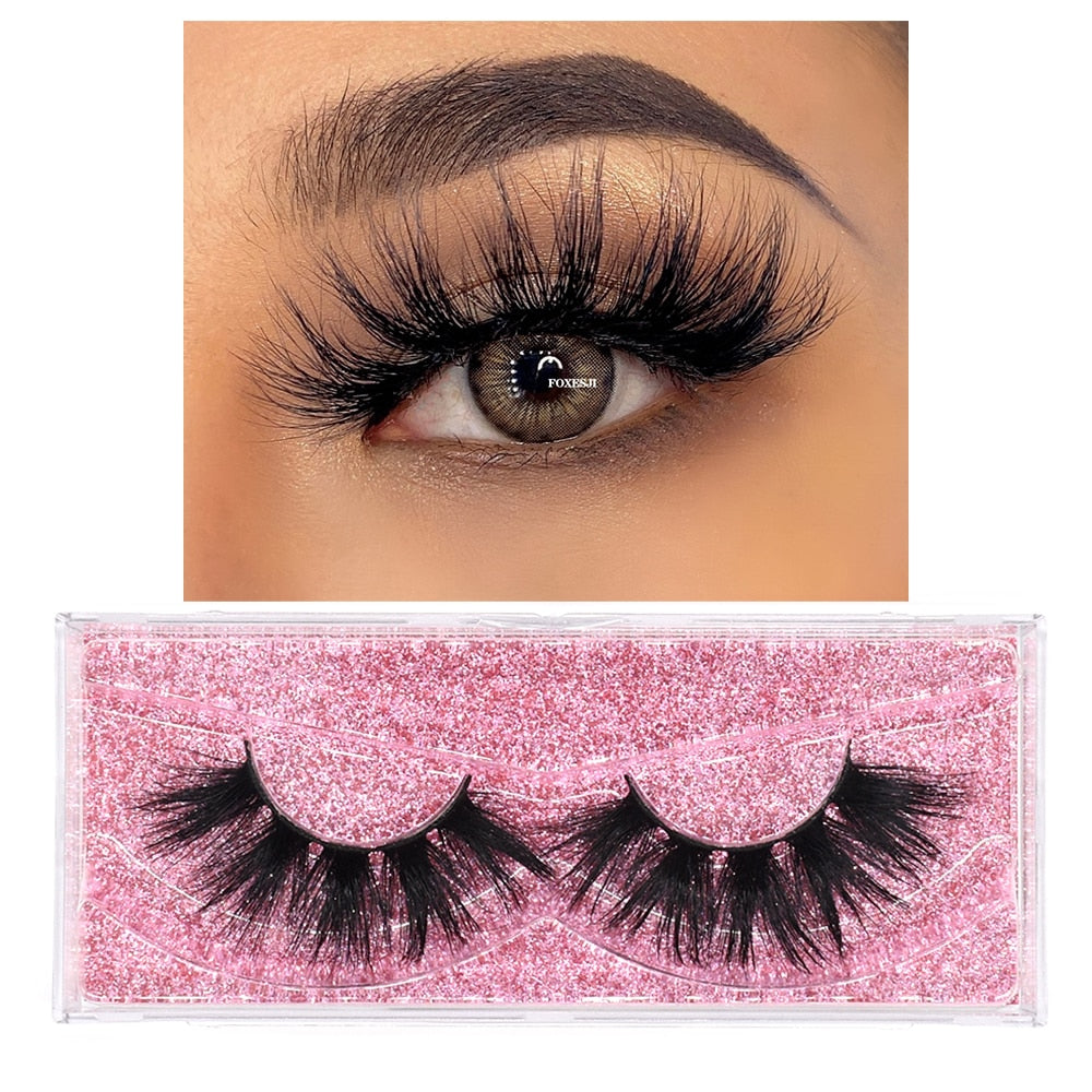 FOXESJI Eyelashes Makeup Mink Lashes 3D Fluffy Cruelty free Natural Mink Lashes Cross Volume False Eyelashes Eyelash Extension