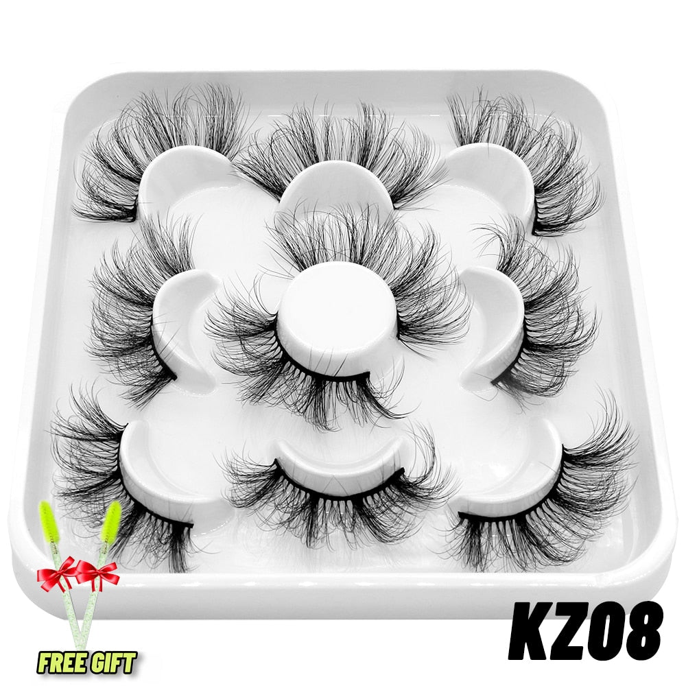 Lashes 5/7 Pairs Eyelashes Faux Mink Eyelashes Long Lasting Fluffy Mink Lashes Dramatic Volume lashes Extension Thick Long