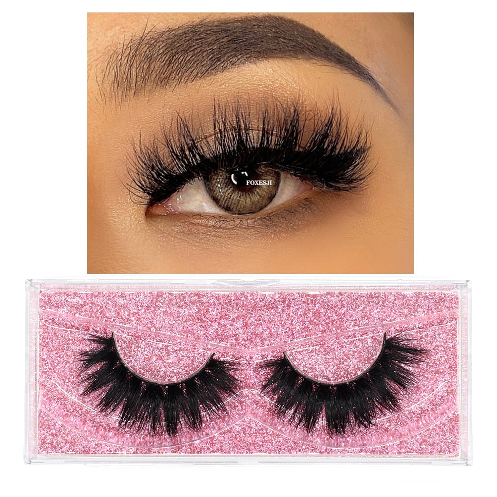 FOXESJI Eyelashes Makeup Mink Lashes 3D Fluffy Cruelty free Natural Mink Lashes Cross Volume False Eyelashes Eyelash Extension