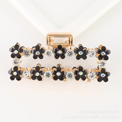 Hair Claw Clip Clamp For Women Girl Flower Floral Rhinestone Pearl Korean Handmade Fashion Head Accessories Mujer Wholesale