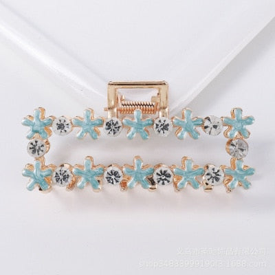 Hair Claw Clip Clamp For Women Girl Flower Floral Rhinestone Pearl Korean Handmade Fashion Head Accessories Mujer Wholesale