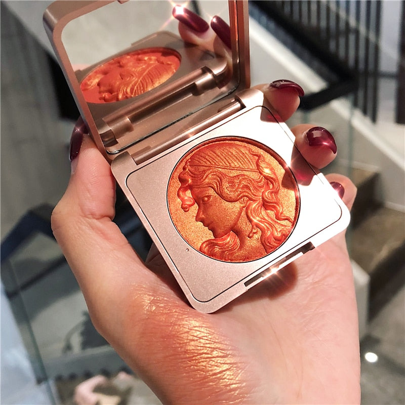 NewDouble-layer Highlighter Shadow Facial Makeup Face Bronzer High Gloss Shimmer Powder Makeup Cosmetic High-gloss Powder