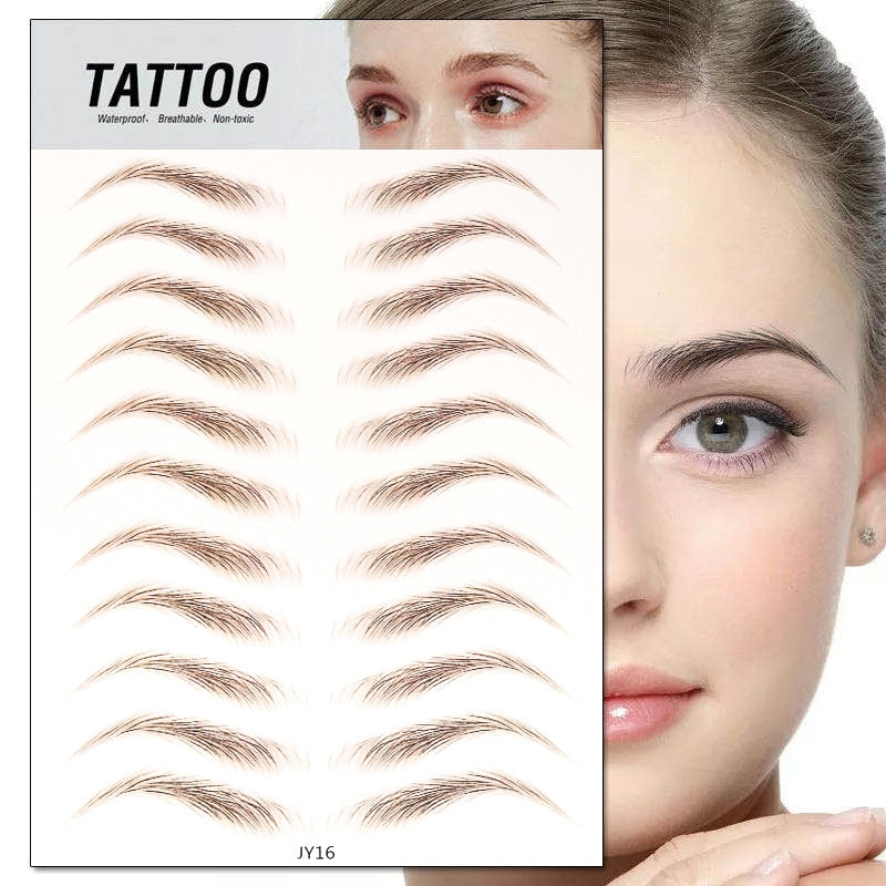 6D Eyebrow Sticker Bionic Brow Semi-Permanent Water Transfer Waterproof Tattoo Eyebrow Embroidery Eyebrow Sticker