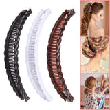 Banana Hair Clips for Women Long Fishtail Shape Lady Grip Clamp Claws Comb Pins Simplicity Hair Accessories for Girls 3 Colors