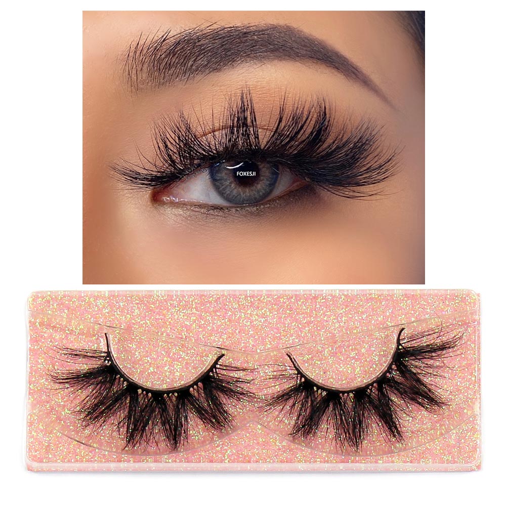 FOXESJI Eyelashes Makeup Mink Lashes 3D Fluffy Cruelty free Natural Mink Lashes Cross Volume False Eyelashes Eyelash Extension