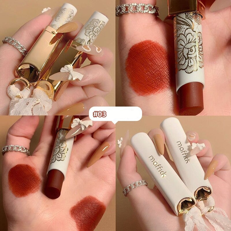 Sweet Lace Velvet Lipstick Matte Long Lasting Waterproof Smooth Lip Makeup Rich Color Easy to Wear Korean Style Lip Cosmetics