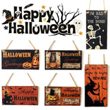 Halloween Wooden Sign Pumpkin-shaped Wooden Sign Trick or Treat Listing Ghost Castle Witch Home Wall Decoration Gift