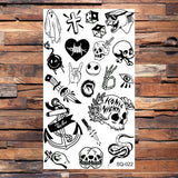 Key Barcode Footprint Cat Temporary Tattoos For Children Seagull Lips Skull Halloween Fake Tattoo Sticker Body Tatoos Cartoon