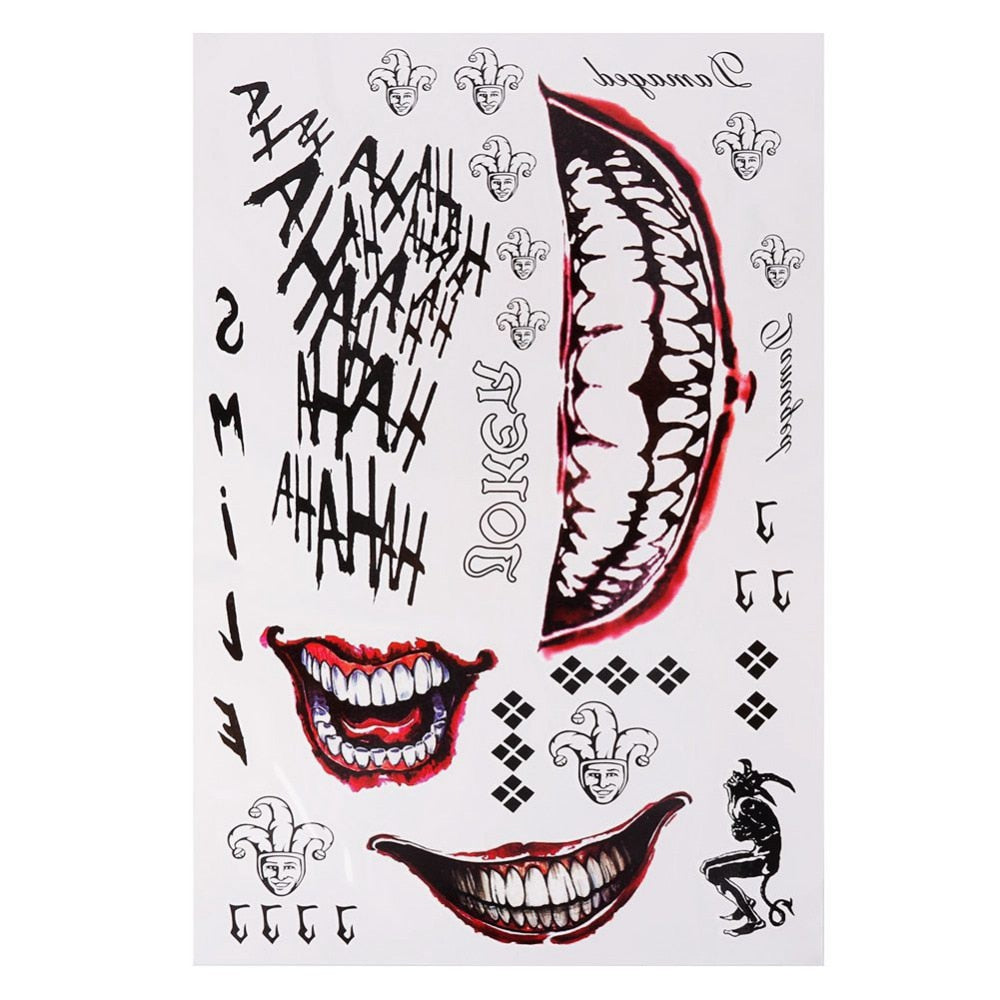 tattoo halloween zombie scar stickers face festival vampire tattoo men women waterproof tatoo boys fake body arm sticker sexy