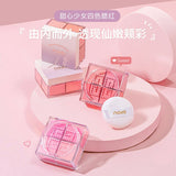 Sweet Girls Four-color Blush Powder Palette Soft Touch Cheek Makeup Long Lasting Waterproof Orange Pink Peach Blusher Cosmetics