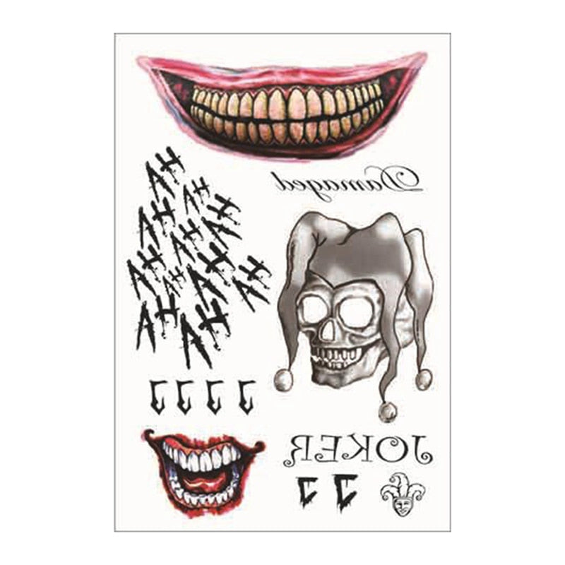 tattoo halloween zombie scar stickers face festival vampire tattoo men women waterproof tatoo boys fake body arm sticker sexy