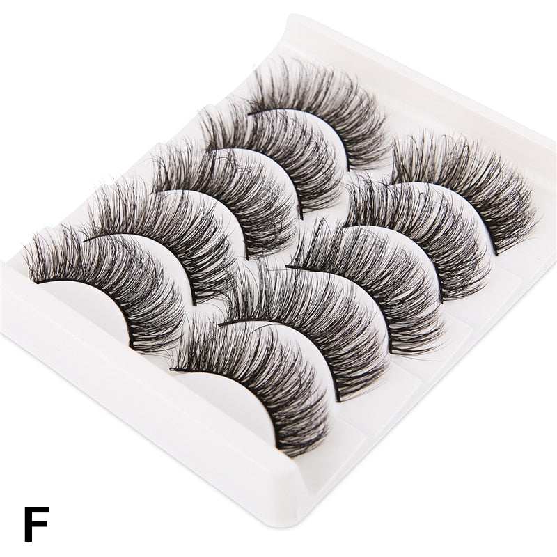 5 Pairs False Eyelashes Imitation Mink Hair Handmade Fluffy Wispy Natural Long Lashes No cruelty Eye Lash Extension Makeup Tools