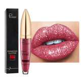 Pudaier Glitter Velvet Matte Lip Gloss Waterproof Long Lasting Red Black Liquid Lipsticks Makeup Sexy Shiny Lip Tint Cosmetic