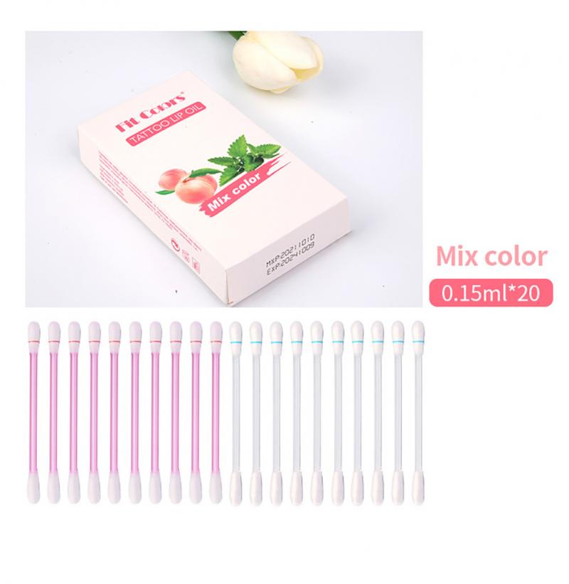 20 Pieces/Set Lip Oil Cigarette Cotton Swab Lipstick Portable Waterproof Liquid Non-Stick Cup Tattoo Lip Balm Lip Tint Lipgloss