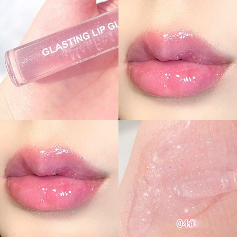 1 Pcs Mirror Water Gloss Lip Glaze Transparent Glass Fruit Lip Gloss Lip Oil Lipstick Waterproof Lasting Random Color Cosmetics