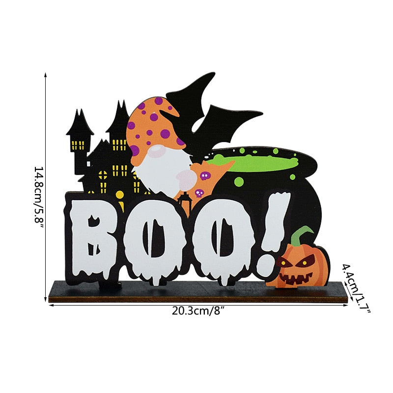 Halloween Wooden Ornaments Pumpkin Ghost Trick or Treat Pendants Halloween Party Decoration for Home Door Hanging Signs Kids Toy