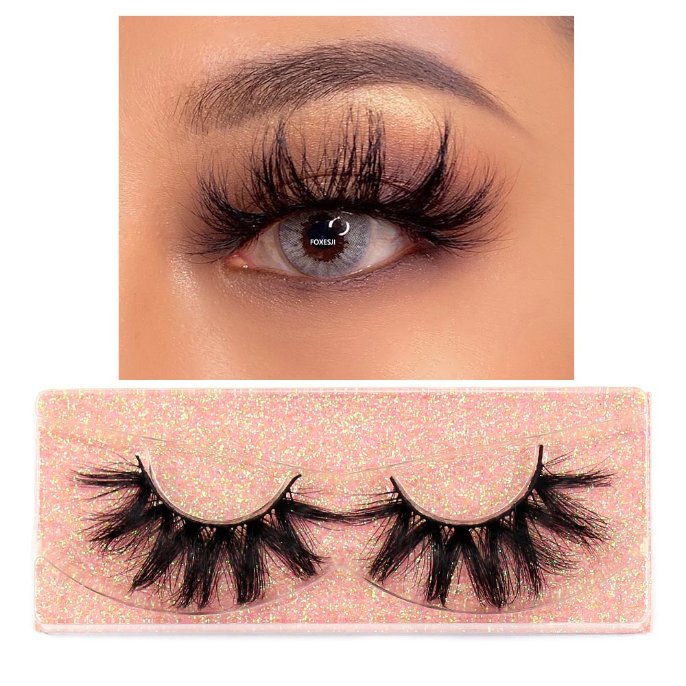 FOXESJI Eyelashes Makeup Mink Lashes 3D Fluffy Cruelty free Natural Mink Lashes Cross Volume False Eyelashes Eyelash Extension