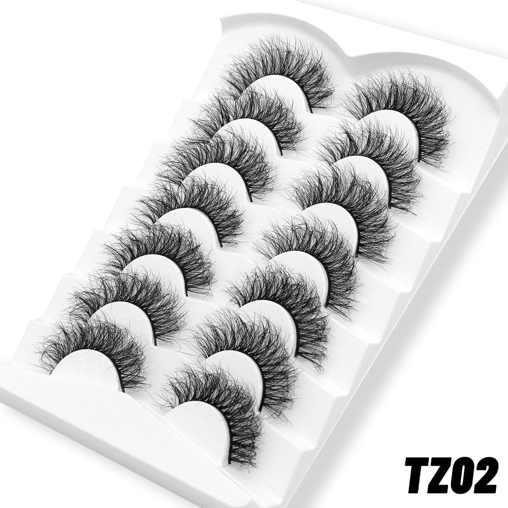 Lashes 5/7 Pairs Eyelashes Faux Mink Eyelashes Long Lasting Fluffy Mink Lashes Dramatic Volume lashes Extension Thick Long