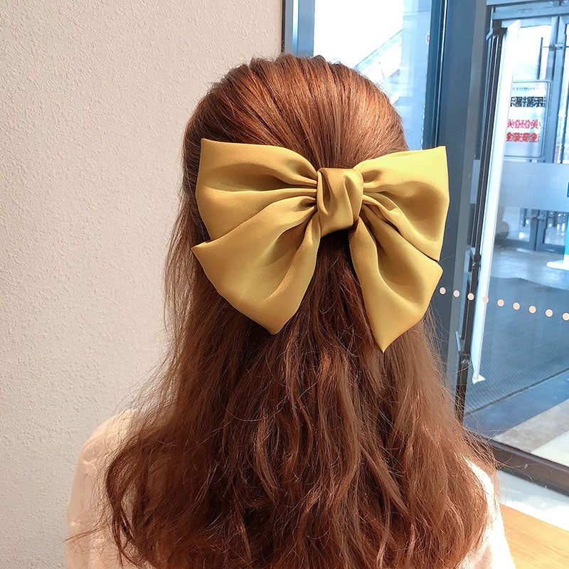 Korean Fashion Hair Bow For Women Black Ribbon Bow tie Hairpin Elegant Ladies Hairgrips Headwear Hair Accessories Hair Clips