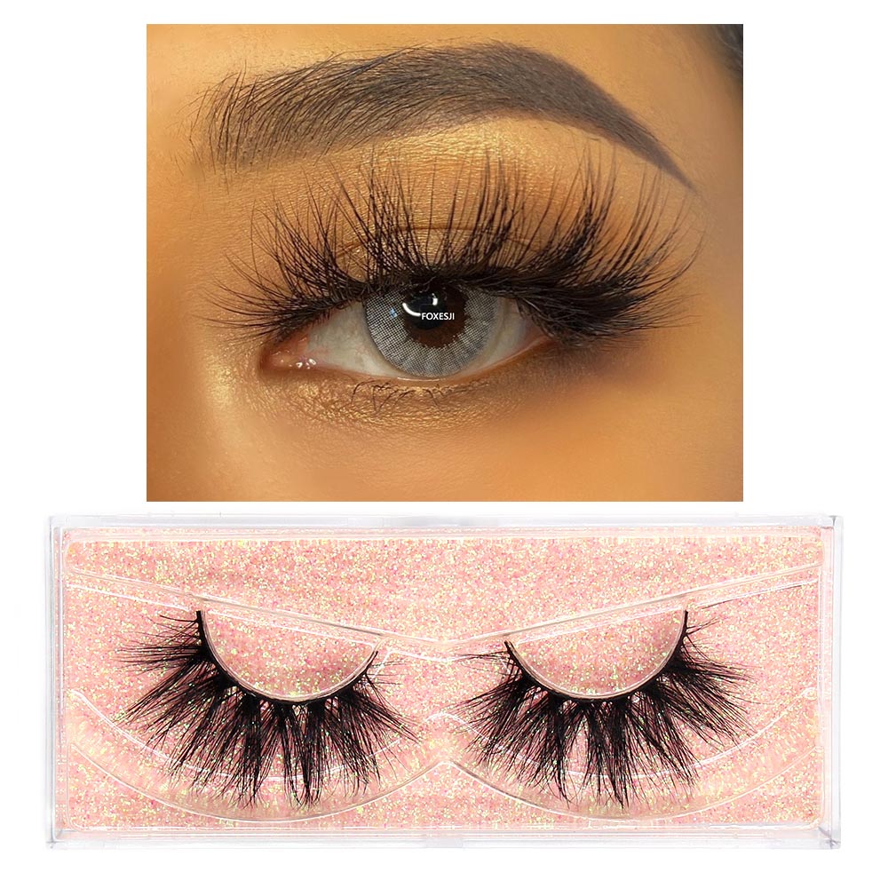 FOXESJI Eyelashes Makeup Mink Lashes 3D Fluffy Cruelty free Natural Mink Lashes Cross Volume False Eyelashes Eyelash Extension