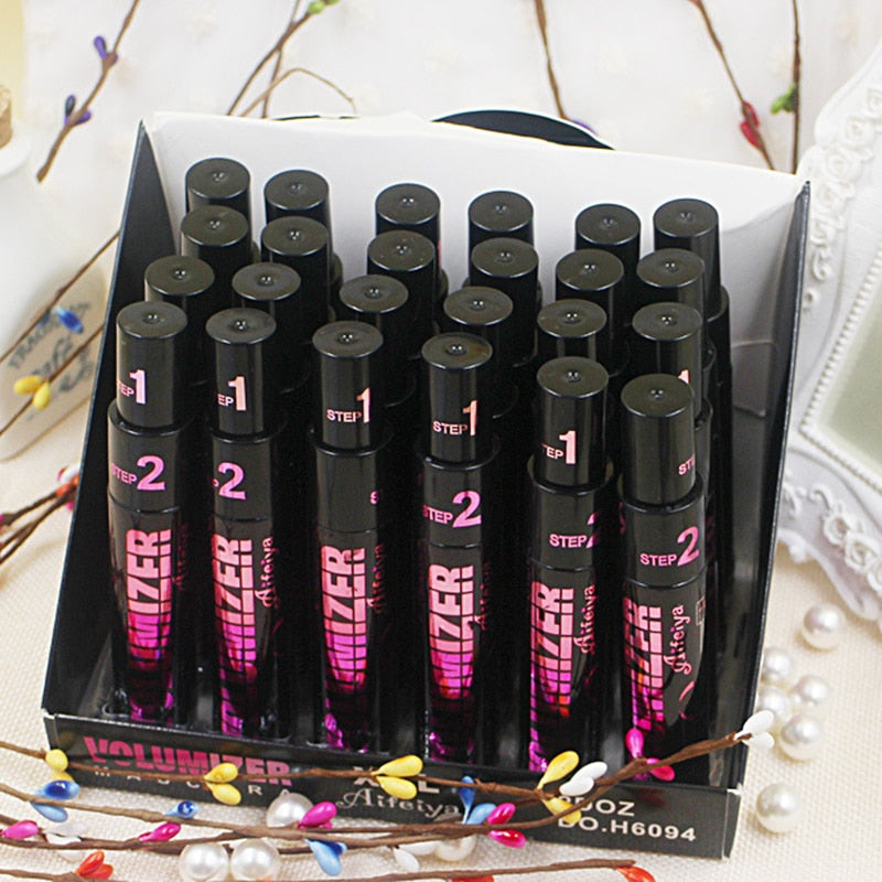 Oklulu 2 IN 1 Max Volume Mascara Black Water-proof Curling And Thick Eye Eyelashes Makeup Lash Extension Cosmetic TSLM1