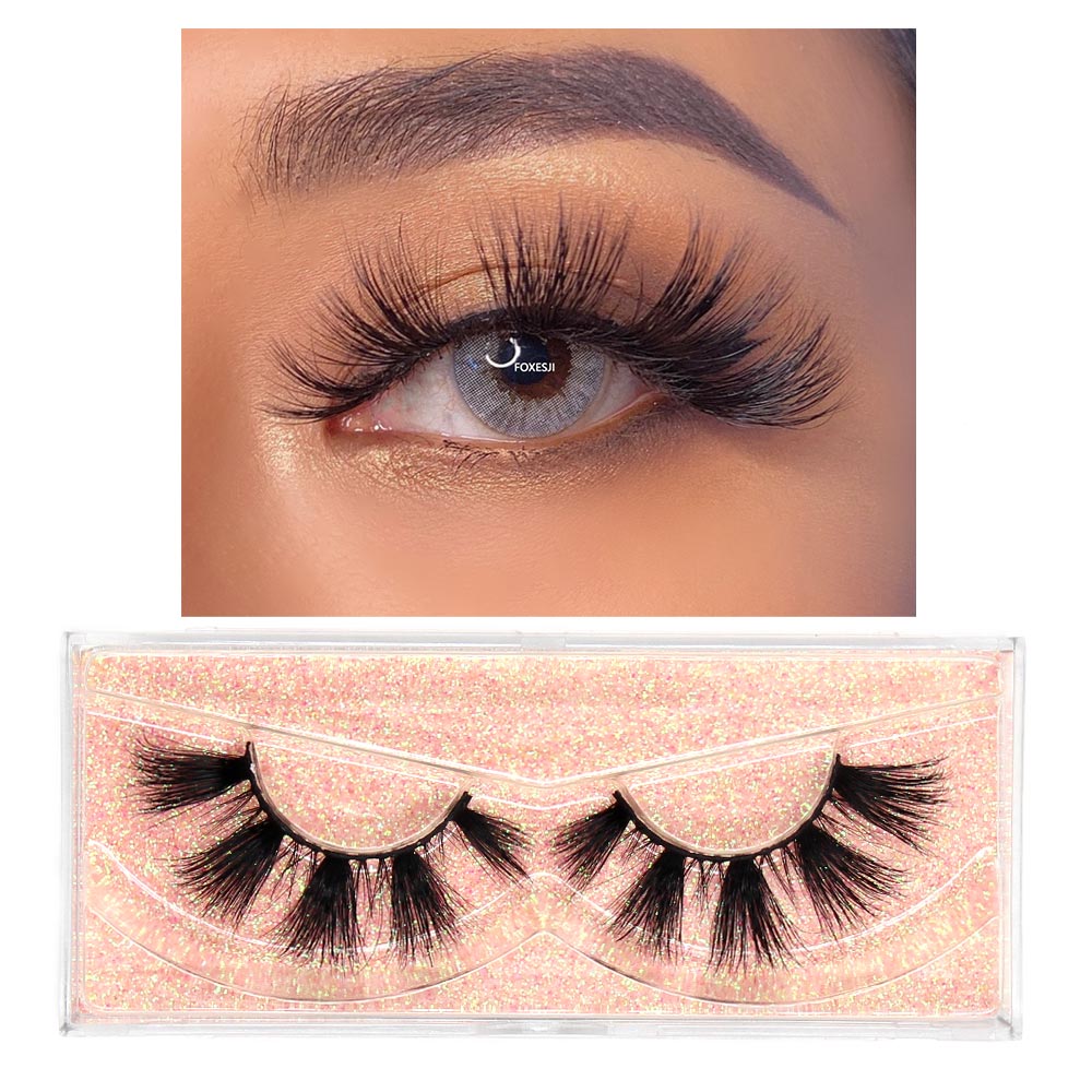 FOXESJI Eyelashes Makeup Mink Lashes 3D Fluffy Cruelty free Natural Mink Lashes Cross Volume False Eyelashes Eyelash Extension