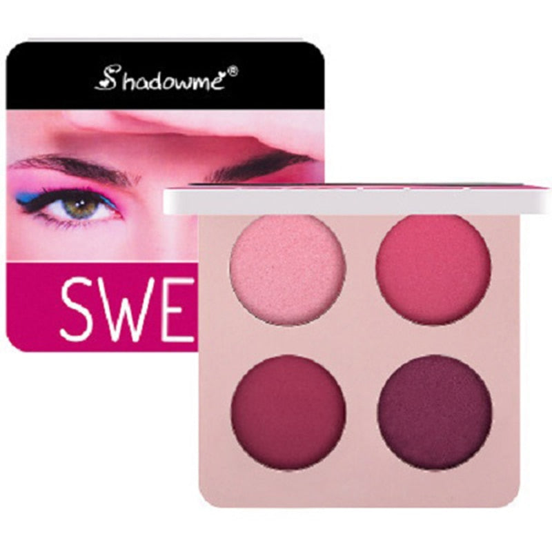 Eye Shadow 4 Color Eye Shadow Palette  Dark Blue Wine Red Eye Shadow Palette Shimmer Pigment Waterproof Mineral Balm TSLM1