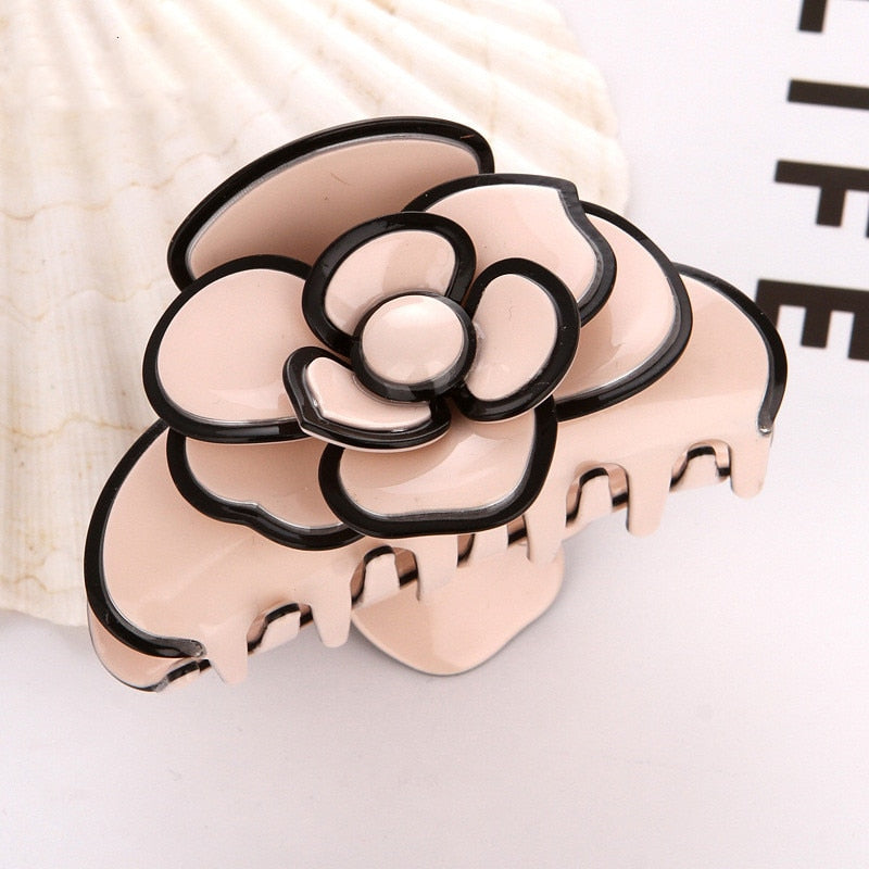 Acetate Camellia Hair Claw Clip Clamp For Women Girl Flower Handmade French Fashion Head Accessories Mujer Wholesale