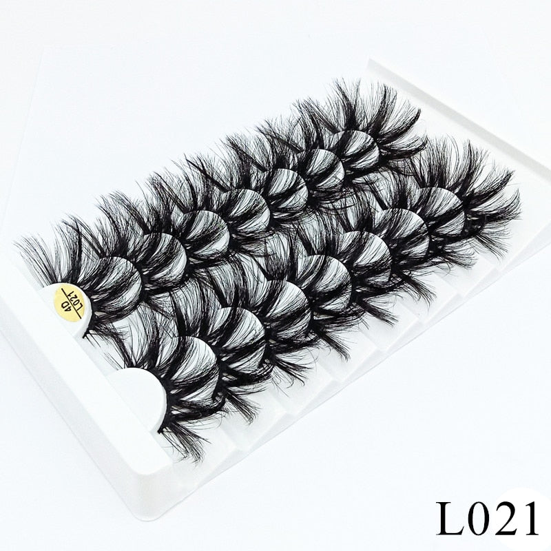 3/5/8 Pairs 3D Mink Lashes 25mm Dramatic Volume Eyelashes Mink Natural Long Silk Eyelashes Beauty Makeup Eyelash Extension Tool