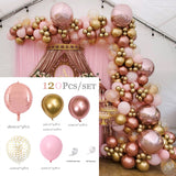120pcs/set Rose Gold Pink Balloons Garland Arch Kit Gold Confetti Balloon For Girl Baby Shower Wedding Birthday Party Decoration