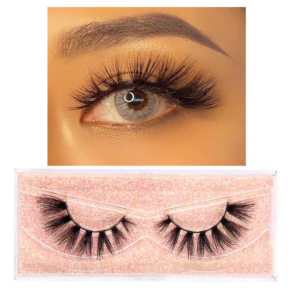 FOXESJI Eyelashes Makeup Mink Lashes 3D Fluffy Cruelty free Natural Mink Lashes Cross Volume False Eyelashes Eyelash Extension