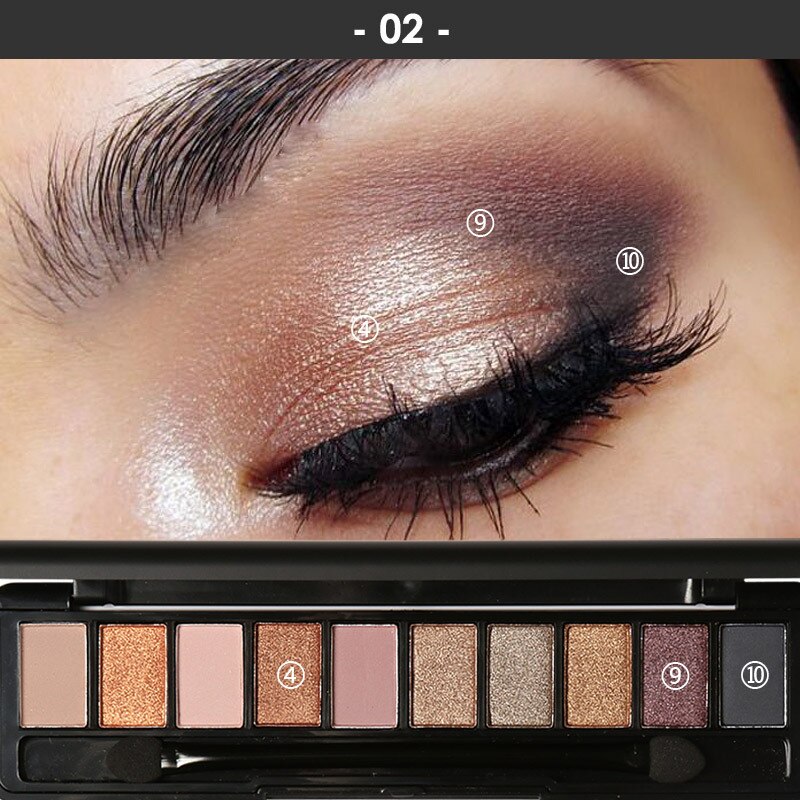 Focallure 10Pcs Makeup Palette Natural Eye Makeup Light Eye Shadow Makeup Shimmer Matte Eyeshadow Palette TSLM1