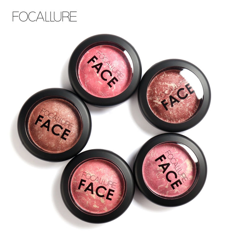 Focallure Baked Blush Face Maquiagem Soft Smooth Mineralize Makeup Blush Palette Bronzer Blusher 6 Colors for Choose